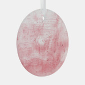 メタリックレッドのキャンバス:ブラシストロークのエレガンス。 ガラスオーナメント (正面右)