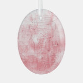 メタリックレッドのキャンバス:ブラシストロークのエレガンス。 ガラスオーナメント (正面左)