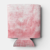 メタリックレッドのキャンバス：ブラシストロークのエレガンス。 缶クーラー (裏面)