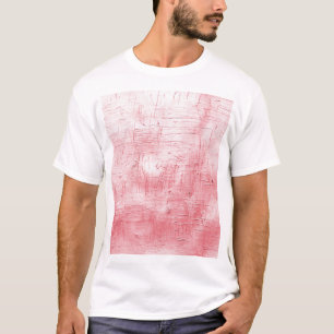 メタリックレッドのキャンバス：ブラシストロークのエレガンス。 Tシャツ