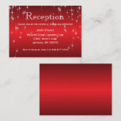 メタリックレッドのスターライト – 披露宴 エンクロージャーカード (正面/裏面)