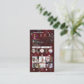 メタリックレッドのモダンなInstagram QRコード 名刺 (スタンド正面)
