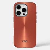 メタリックレッドテクスチャステンレススチールルルルック Case-Mate iPhoneケース (裏面)