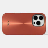 メタリックレッドテクスチャステンレススチールルルルック Case-Mate iPhoneケース (裏面 (横))