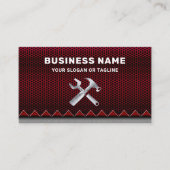 メタリックレッドメッシュハンドマインド自動修復整備士 名刺 (正面)