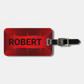 メタリックレッド幾何男らしデザイン ラゲッジタグ (正面横)