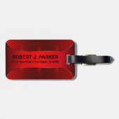 メタリックレッド幾何男らしデザイン ラゲッジタグ (裏面横)