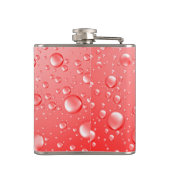 メタリックレッド抽象芸術雨滴 フラスク (裏面)