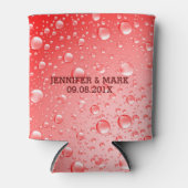 メタリックレッド抽象芸術雨滴 缶クーラー (正面)