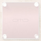 メタリックレッド背景モノグラム ガラスコースター (裏面)