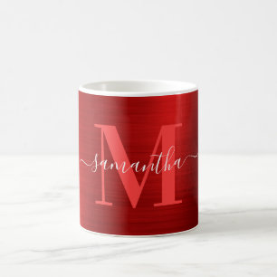 メタリックレッド シグネチャー モノグラム コーヒーマグカップ