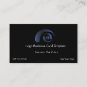 メタリックロゴ – シンプル青ロゴ 名刺 (正面)