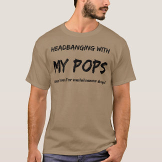 メタリック世代の父と息子ヘッドバンガー Tシャツ