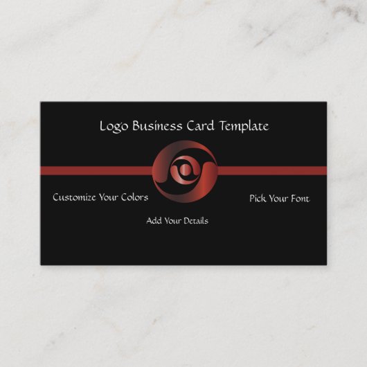 メタリック企業のロゴ – シンプル赤いロゴ 名刺 (正面)