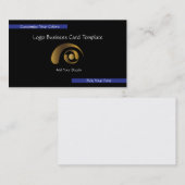 メタリック企業のロゴ – シンプル金ゴールドロゴ 名刺 (正面/裏面)