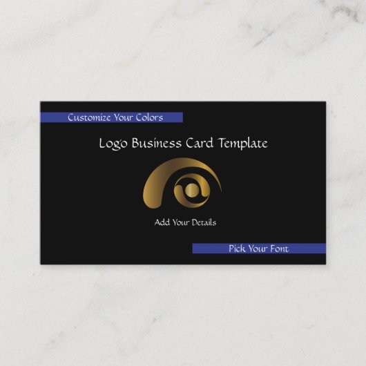 メタリック企業のロゴ – シンプル金ゴールドロゴ 名刺 (正面)