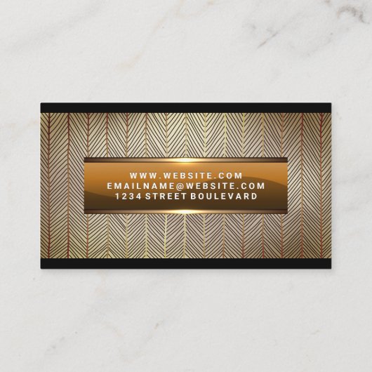 メタリック光沢バナー |金ゴールド行 名刺 (裏面)