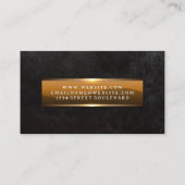 メタリック光沢バナー | 黒のテクスチャ 名刺 (裏面)