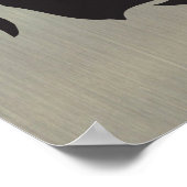 メタリック効果を持つ魚釣りシルエット ポスター (角)