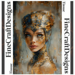 メタリック女性油彩画デクペ離れージ161 薄葉紙