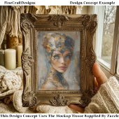 メタリック女性油絵画分離右161 薄葉紙