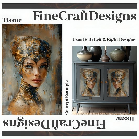 メタリック女性油絵画分離右161 薄葉紙