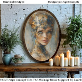 メタリック女性油絵画分離右161 薄葉紙