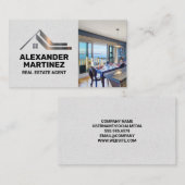 メタリック実在エテートのロゴ |ホームインテリア 名刺 (正面/裏面)