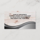 メタリック実在エテートのロゴ |木質ボード 名刺 (裏面)