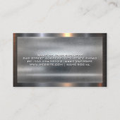 メタリック実在エテートのロゴ |金属の背景 名刺 (裏面)