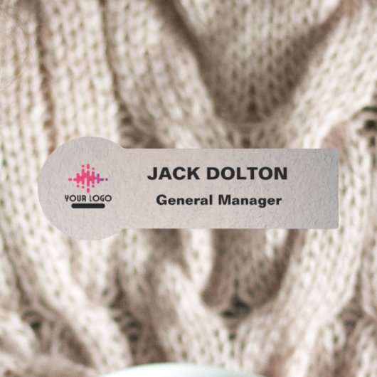 メタリック従業員名バッジとカスタムロゴ文字 名札