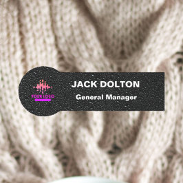 メタリック従業員名バッジ(ロゴ付カスタムき) 名札