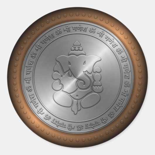 メタリック感情ガネシャ徴候 ラウンドシール (正面)