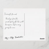 メタリック感謝してい装飾用 箔招待状ポストカード (裏面)