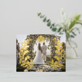 メタリック感謝してい装飾用 箔招待状ポストカード (立ち正面)