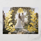 メタリック感謝してい装飾用 箔招待状ポストカード (正面)