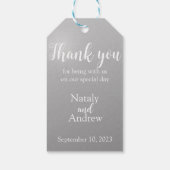 メタリック感謝してい銀ユー ギフトタグ (裏面)