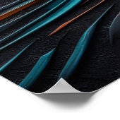 メタリック抽象芸術ウーマンの顔アート。 ポスター (角)