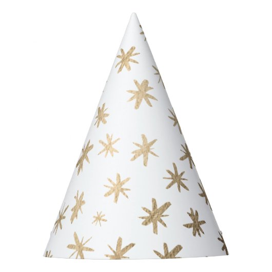 メタリック星 – 金ゴールド パーティーハット (正面)