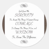 メタリック祈りの言葉トリム付きセレニティ金ゴールド詩 ラウンドシール (正面)