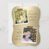 メタリック祝金ゴールドパーティーを卒業しよう 招待状 (裏面)