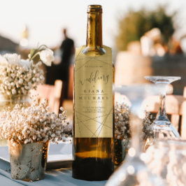 メタリック結婚ジオメトリック金ゴールドID648 ボトルネックタグ