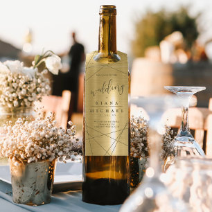 メタリック結婚ジオメトリック金ゴールドID648 ボトルネックタグ