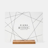 メタリック結婚ジオメトリック黒ID648 アクリルサイン (正面)