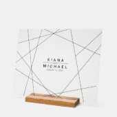 メタリック結婚ジオメトリック黒ID648 アクリルサイン (傾斜)