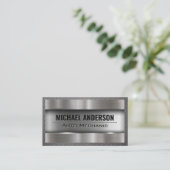 メタリック背景 | スチール 名刺 (スタンド正面)