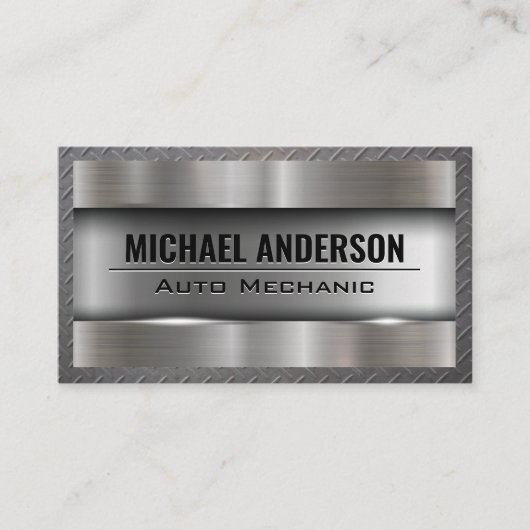 メタリック背景 | スチール 名刺 (正面)