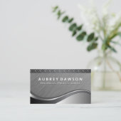 メタリック背景 | スチール 名刺 (スタンド正面)