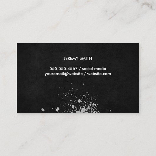 メタリック背景 | ブラシ仕上げ表現芸術的 名刺 (裏面)