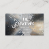 メタリック背景 | ブラシ仕上げ表現芸術的 名刺 (正面)